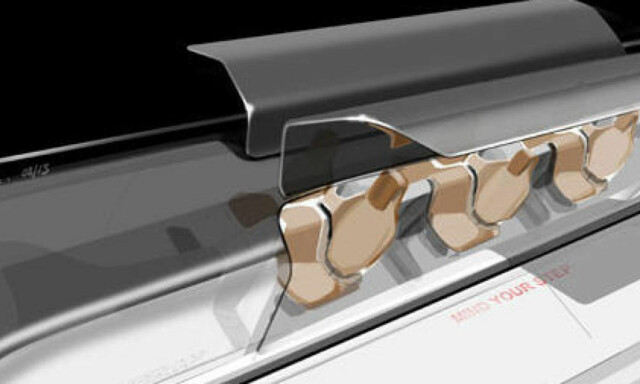 image: Aluminiumsvognene lager sine egne luftputer som de svever på i 1100 km/t